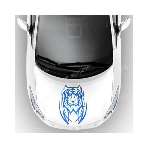 Car Front Hood Body Graphic Vinyl Sticker Decal Auto 17"X13 1/2" Tiger Blue Race