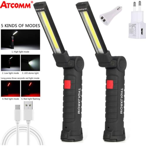 5W 10W COB LED Portable Spotlight Light 800 Lumen 5 Modes Work Light With Magnetic Rechargeable Handheld Movable Lamp