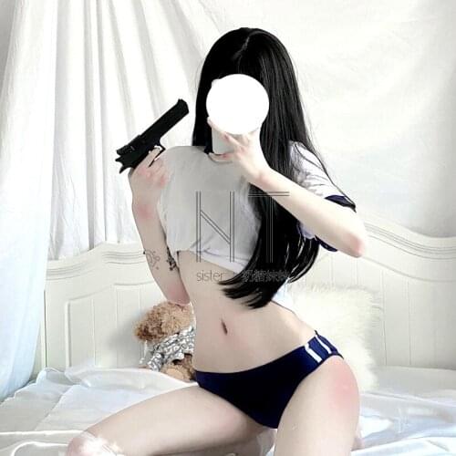 Japanese Women Sexy Lingerie Set Gym Suit AV Costumes Anime Cosplay School Girl Uniform Cheer Leader See Through Erotic Outfit