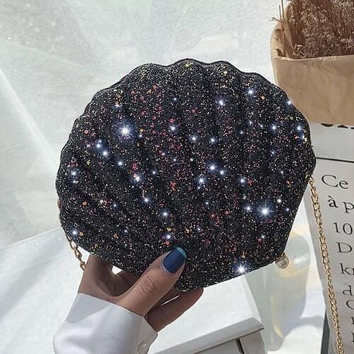 Women Cute Sequins Small Shell Bag 2020 New Arrival Shoulder Handbags Phone Money Pouch Chain Crossbody Bags for Women Girls
