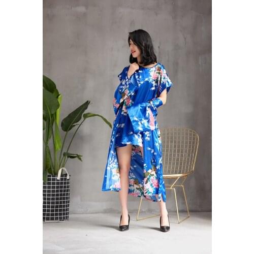 Женский халат Kimono Bathrobe Gown Sexy Sleepwear Nightgown Casual Bride Bridesmaid Wedding Robe Noble Nightwear