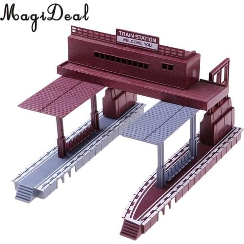 1:87 Scale Train Station Architectural Model Building Kit Railway Railroad Street Scenery Children Kids Toys Gift