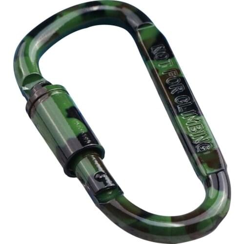 1pc Outdoor Climbing Aluminium Alloy D Shape Buckle Carabiner Survial Key Chain Climb Hook Clip Backpack Buckle Keychain
