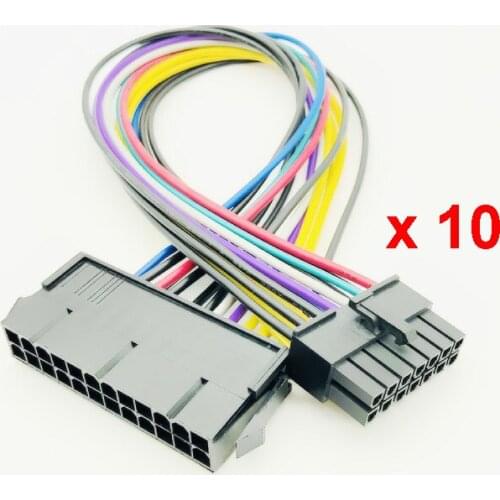 10PCS ATX 24Pin to 14Pin 24p to 14P Power Cable Convert Cord 18AWG Wire for Lenovo Q77 B75 A75 Q75 Motherboard 30cm Power Cable