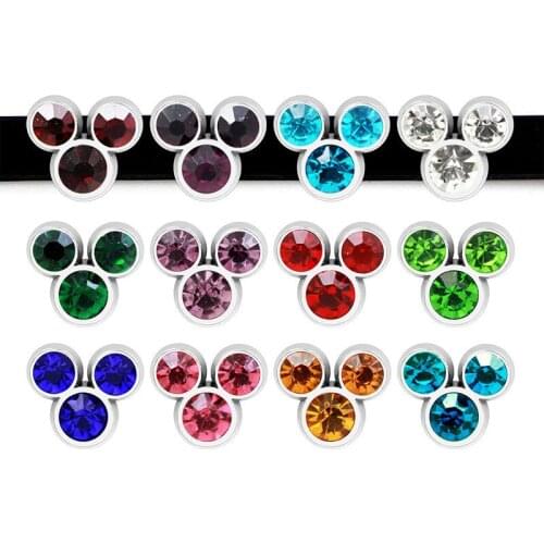12pcs/lot Internal Dia 8mm Slide Charm DIY Accessories fit 8mm wide belt pet collar