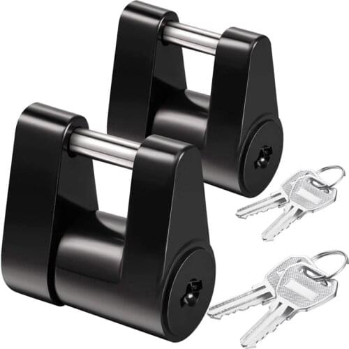 2 Set Trailer Hitch Coupler Lock Trailer Coupler Padlock 1/4 Inch Hitch Pin 3/4 Coupler Span for Truck Trailer RV Boat