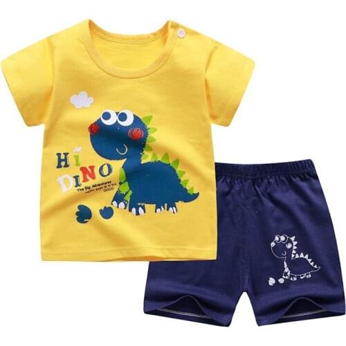 2021 Summer Baby Girls Clothes Set Children Cartoon T-shirt Shorts 2Pcs Suit Boys Clothing Set Kids Toddler Costume Girl Outfits