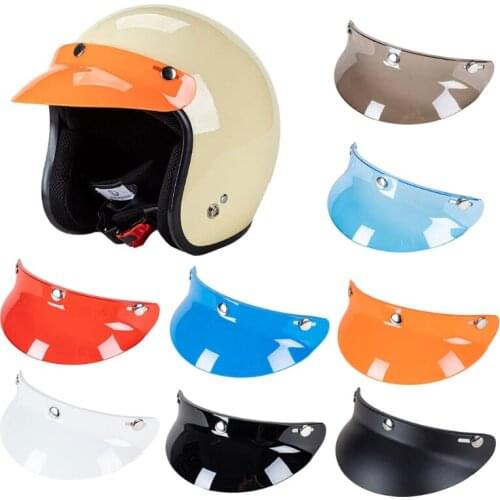 3/4 Open Face Helmet Visor Protector 3-Snap Helmet Peak Lens Motorcycle Helmet Accessories
