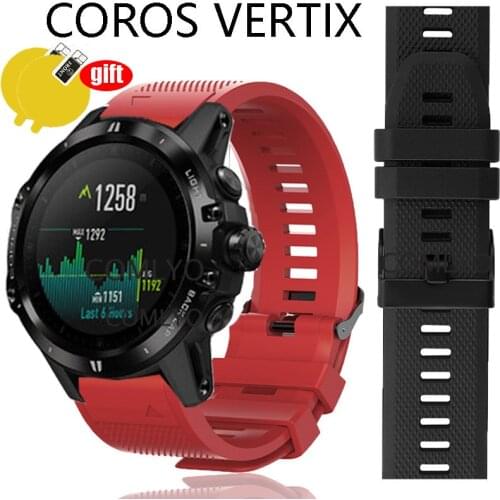 3in1 Soft band For Coros VERTIX smartwatch straps silicone quick easy fit sports bands wristband belt bracelet screen protector