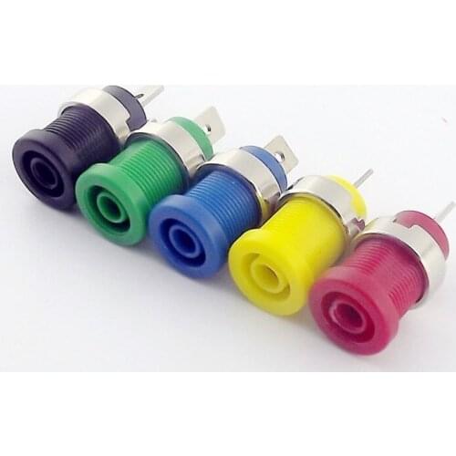 5pcs 4mm Banana Jack Socket Binding Post Step type Panel Mount Test Probe Adapter 5 Colors Black/Red/Yellow/Green/Blue