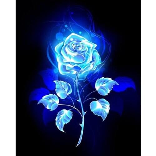 Diy Diamond Painting Cross Stitch Flower Pattern 5D Diamond Embroidery "rose Blue" Home Decoration Diy Diamond Art Gift
