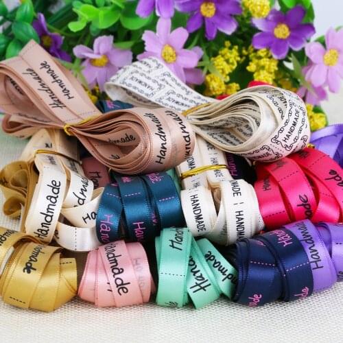 Width 10MM Handmade Printed Satin Ribbon For Bow Craft Wedding party Decoration DIY Supplies packaging accessories(5 yards)