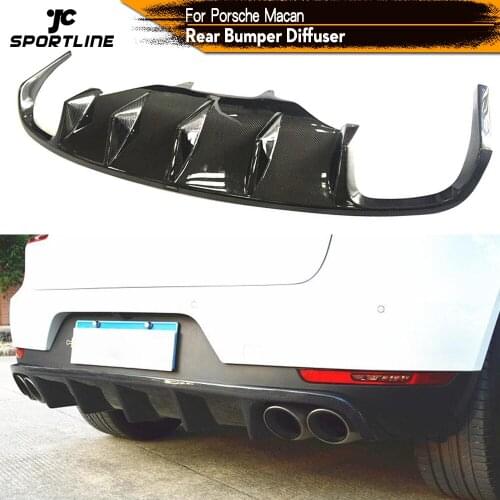 Car-Styling Carbon Fiber Rear Bumper Diffuser Lip Spoiler for Porsche Macan 2014 - 2020 Rear Bumper Diffuser Spoiler Lip Guard
