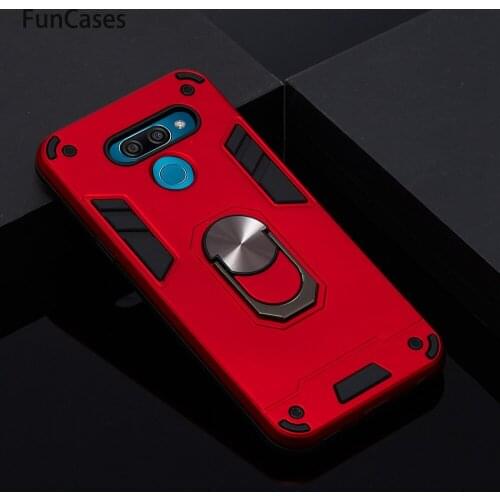 Mobile Bag For capinha LG Q60 Estojo Magnetic Finger Ring Holder Phone Accessory Cove sFor LG carcaso K50 Soft TPU Shell