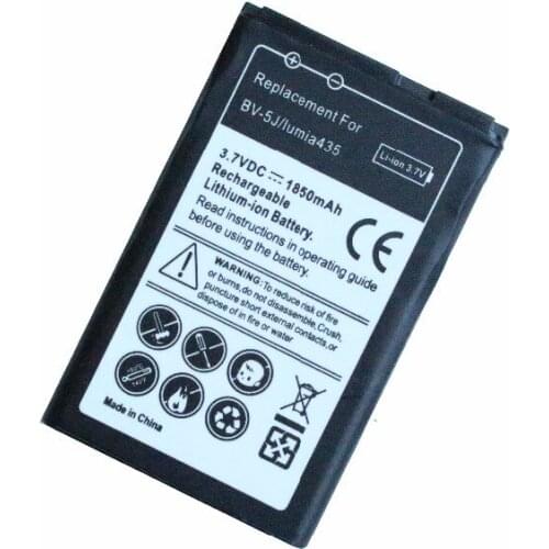 Ciszean 5pcs/lot 1850mAh BV-5J / BV 5J / BV5J 3.7VDC Replacement Battery For Microsoft Nokia Lumia 435 Lumia435 532 RM1069 1071