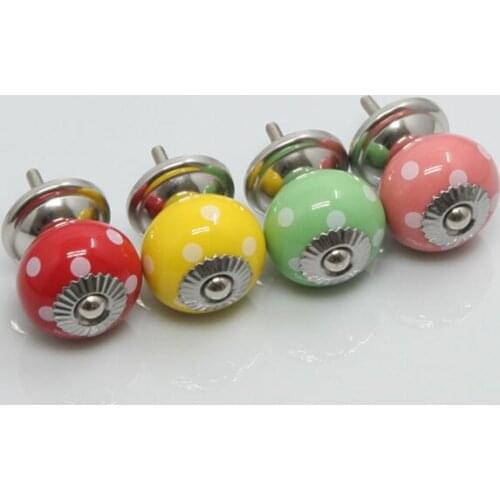 Children Room Drawer Handles Colorful Ceramic Knobs for Kids