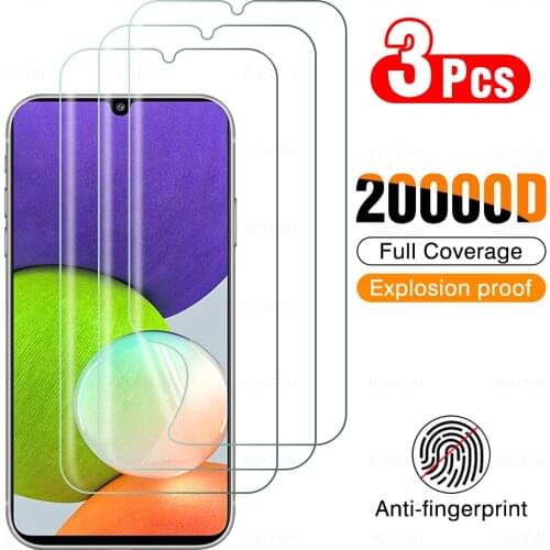 3Pcs Full Cover Hydrogel Film For Samsung Galaxy A22 4G Screen Protection For Samsong Sumsung A 22 6.4" Protector Film Not Glass