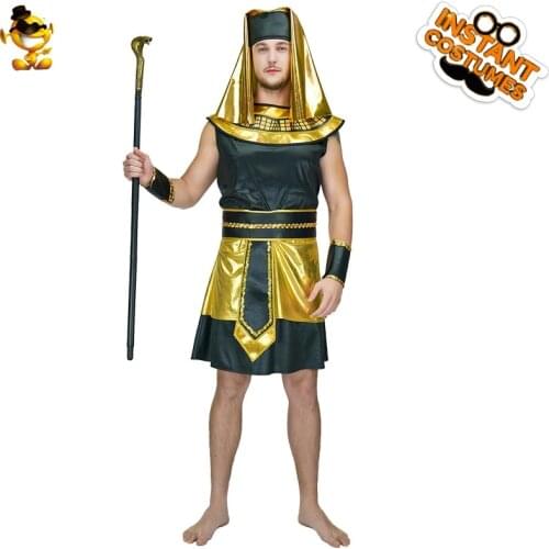 Halloween Adult Mens Egyptian Priest Costume Fancy Dress Egypt Priest Clothes Costume for Carnival Party
