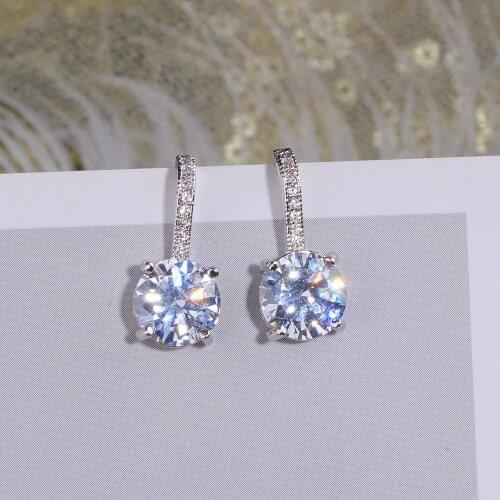 Classic Elegant Cubic Zirconia Earrings For Women Trendy Crystal Earrings Brincos Female Wedding Party Jewelry Gift WX189
