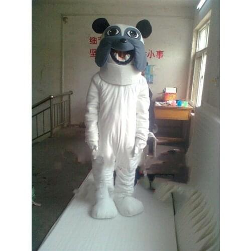 Handmade Cartoon Character WHITE Dog Mascot Costume Suits Cosplay Party Game Dress Outfits Clothing Carnival Halloween Fursuit