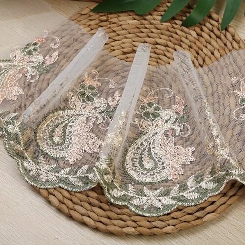 30Yards High Quality 18cm Lace Trim Trimming Embroidered Fabric DIY Sewing Crafts for Lingerie Material