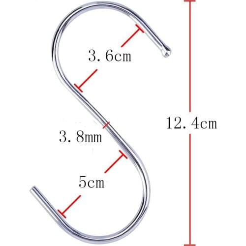 S Shaped Hooks Hanging Hooks Hangers For Bathroom Bedroom Office Kitchen 12.4cm 15pcs