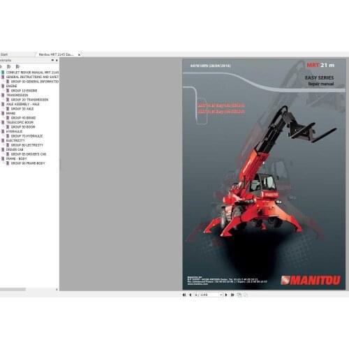 Manitou MRT, MC Series 2020 Telehandlers & Forklift 6.12GB PDF Service and Parts Manual DVD