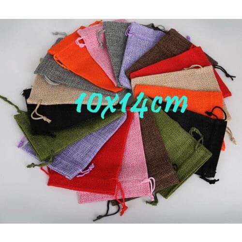 10x14cm Linen Cotton Drawstring Bag Jewelry Bag Decorative bags Christmas/Wedding Gift Pouch Product Packaging Bags