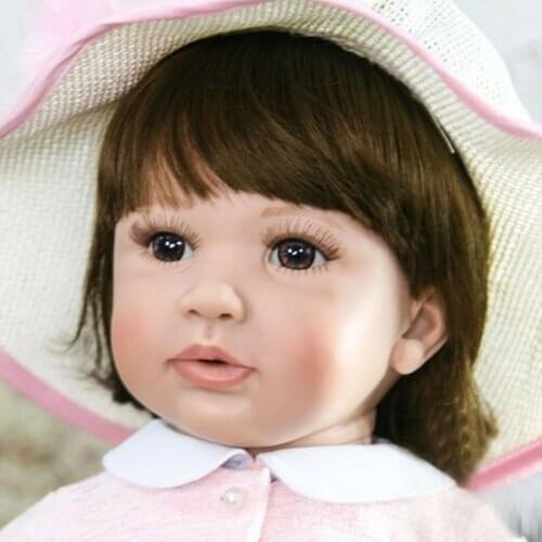 22" Toddler Soft Vinyl Silicone Reborn Baby Girl Doll Lifelike Handmade Toy Gift Reborn Baby Silicone CN(Origin) In-Stock Items