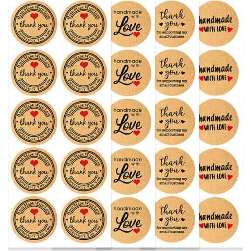 100PCS/lot Kraft Spanish Thank You labels Stickers Handmade Package Envelope Seal Label Scrapbooking Stationery Sticker
