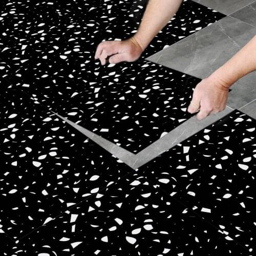 4PCS Retro European Style Floor Sticker Removable Non-slip Waterproof Room Decoration PVC Bathroom Kitchen Household