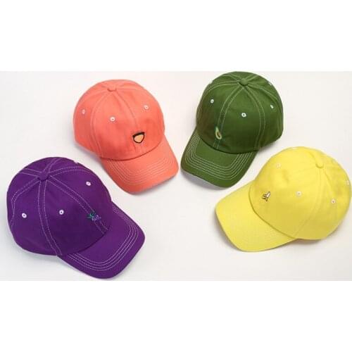 New Spring Cotton Cap Fruit Fresh Cute Lovely Hat Girls Youth Baseball Cap Hat Interesting Lovely Green Orange Purple Yellow Cap