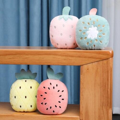 New Plush Fruit Shape Puppy Cat Dog Toy Teeth Grinding Catnip Cat Toys Pet Kitten Chewing Vocal Toy Cute Kawaii Pet Supplies