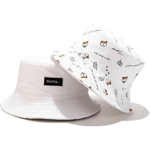Panama Bucket Cap Unisex Cotton Cartoon Bucket Hat Men Women Bob Cap Hip Hop Outdoor Sport Summer Fishing Hat