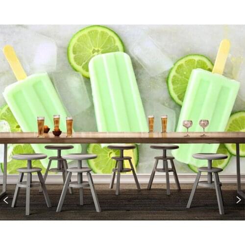 Papel de parede,Sweets Green Ice cream Food 3d wallpaper,living room kitchen wall papers home decor bar ktv restaurant murals
