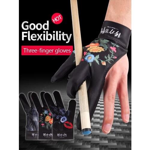 3 Fingers Gloves Billiard Left-hand Gloves Adjustable Tightness Pool Cue gloves unisex Mitten Anti-skid Elasticity