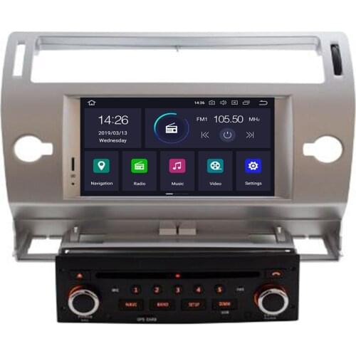 Silver 7" Car DVD GPS For Citroen C4 Car Radio Multimedia Audio Stereo In Dash android10 System