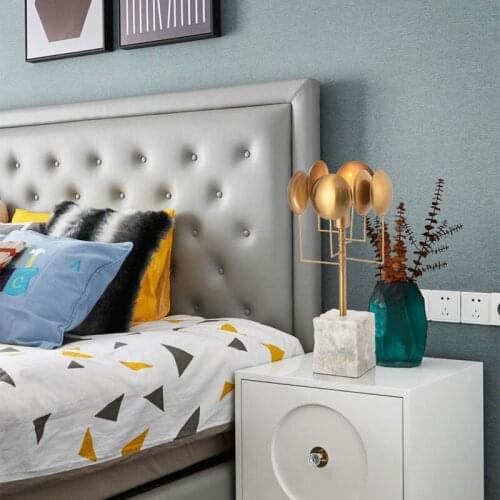 SGROW Creative Fashion American Marble Metal Table Lamp Art Model Lampara for Villa Hotel Living Room Bedroom Lighting Fixtures