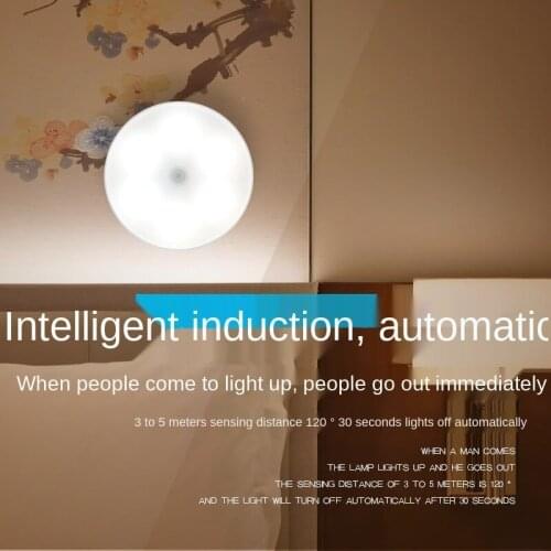 Led Body Sensor Night Light Usb Rechargeable Intelligent Infrared Home Closet Light Cupboard Light Bedside Lamp