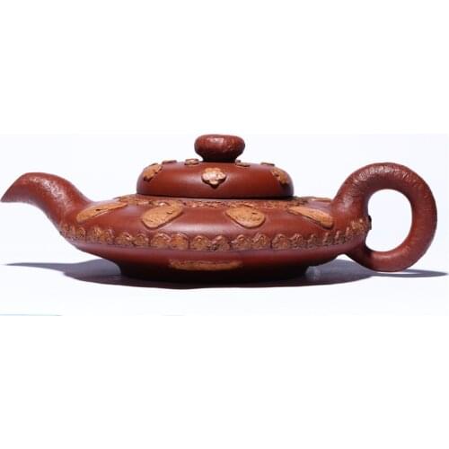 Yixing Purple Clay Pot Imitation Old Pot Teapot Decoration Qing Cement Albizia Teapot Kung Fu Tea Set Household Teapot