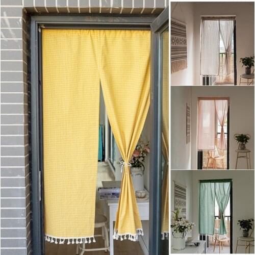 Japanese Style Door Curtain Tassel Curtain Kitchens Bedroom Shading Curtains Durable Drapes for Home Living Room Decor
