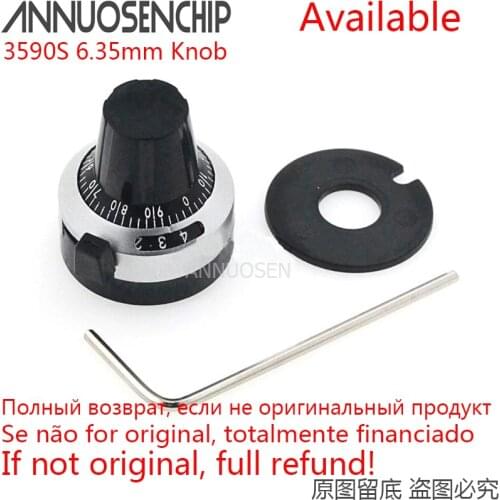 1PCS 3590S 6.35 mm Precision Scale Knob Potentiometer Knob Equipped with Multi-turn Potentiometer