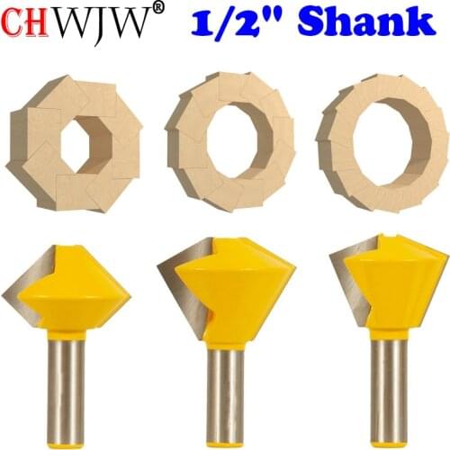 1PC 1/2" Shank 6 Sided 8 Sided 12 Sided 16 Sided Multi Sided Glue Joint Router Bit Set - 15330