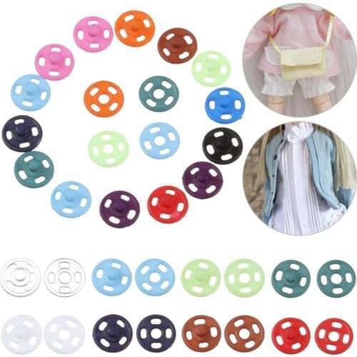 15Pcs Mini Button Buckle for Doll DIY Doll Clothes Plastic Buckle Invisible Snap Handmade Doll Clothing Sewing Accessories