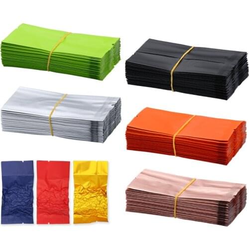 200Pcs/Lot Aluminum Foil Tea Bag Vacuum Heat Seal Packaging Pouches Food Coffee Tea Mylar Foil Bags