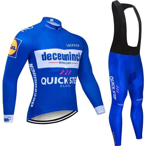 2020 Quick step Pro Team Men cycling Jersey Long Sleeve bike MTB bib pants suit Quick Dry Breathable racing bicycle clothes