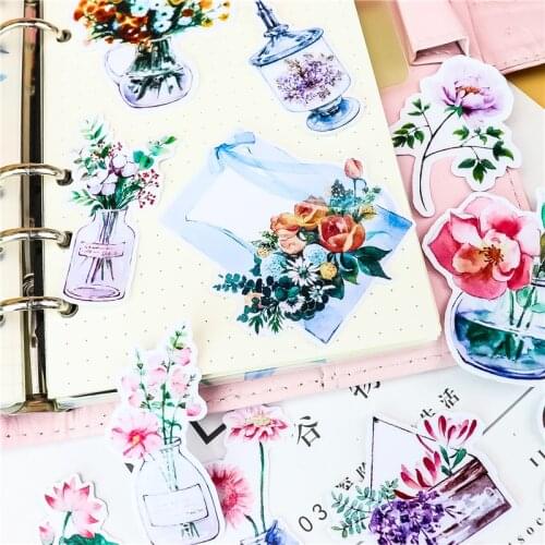 21pcs cute DIY flower stickers creative stickers Car Case Waterproof Laptop Bicycle kids toys Backpack waterproof Sticker