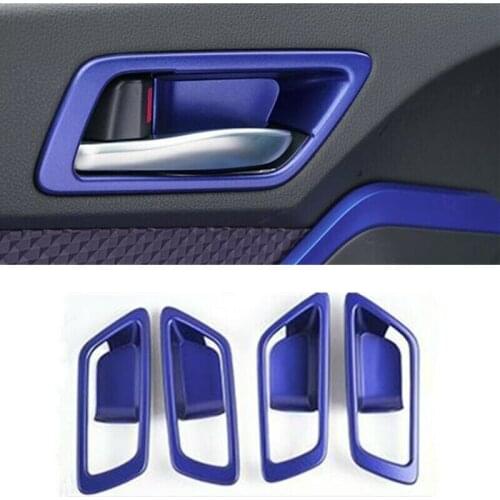 4PCS Paint Blue Inner Door Handle Bowl Cover Trim For Toyota C-HR CHR 2017-2020