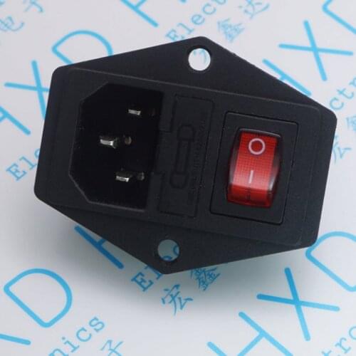 5pcs/lot The AC power switch with lamp triad AC power outlet Four feet ship type switch