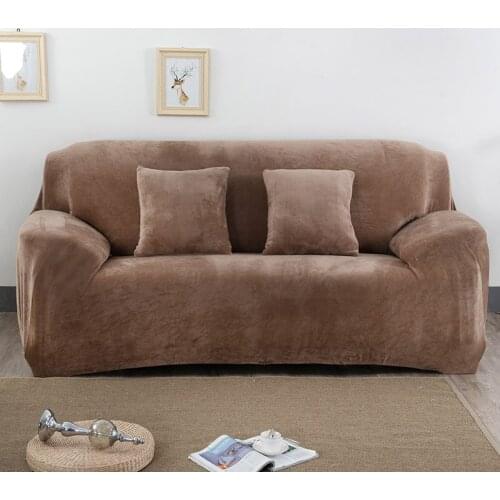 Velvet Sofa Cover for Living Room Universal All-inclusive Thick Slipcover Elastic Furniture Sectional Couch Cover 1/2/3/4 Seater